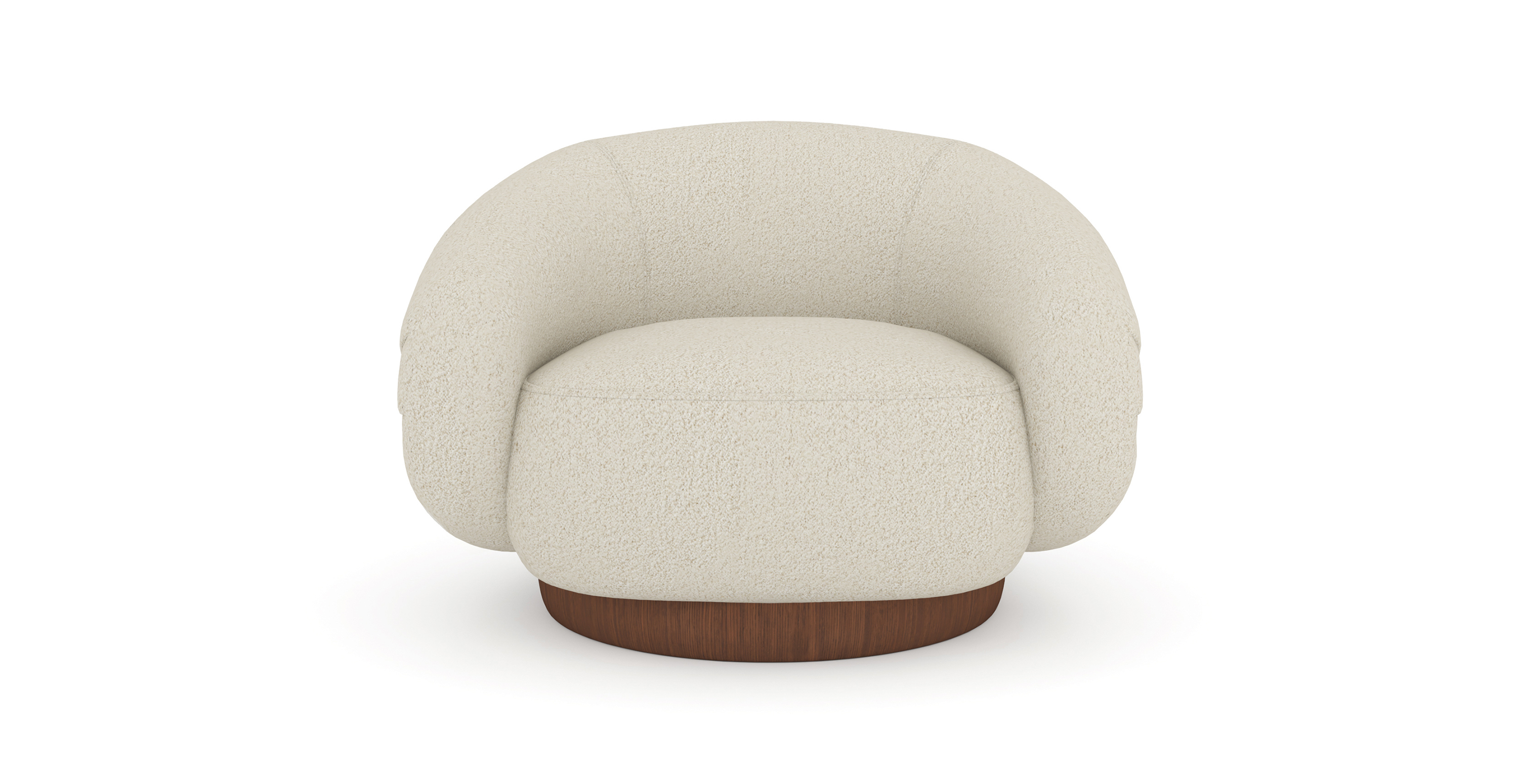 Crush Swivel Chair, Retro Walnut -  Beige Wood