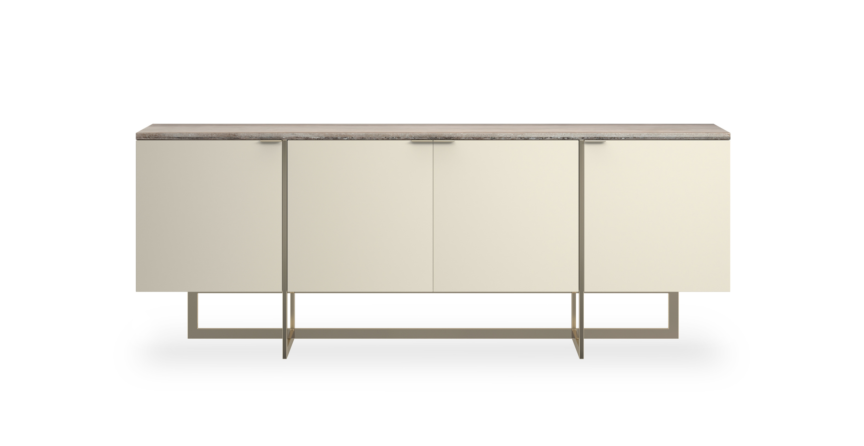 Aspen Metal Stone Console Table - Pearl Metal