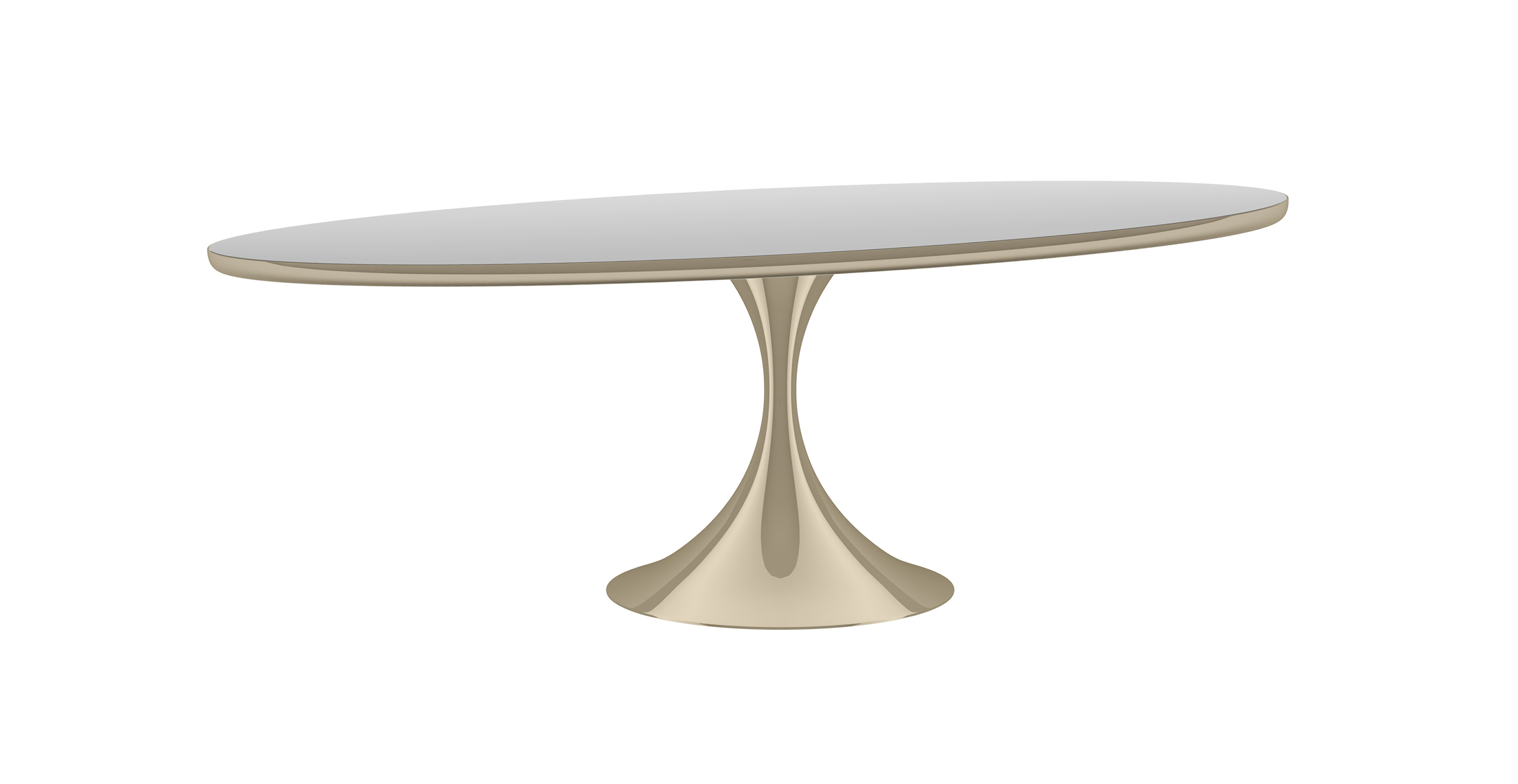 Avalon Metal Glass Oval DIning Table -  96 inches Gray