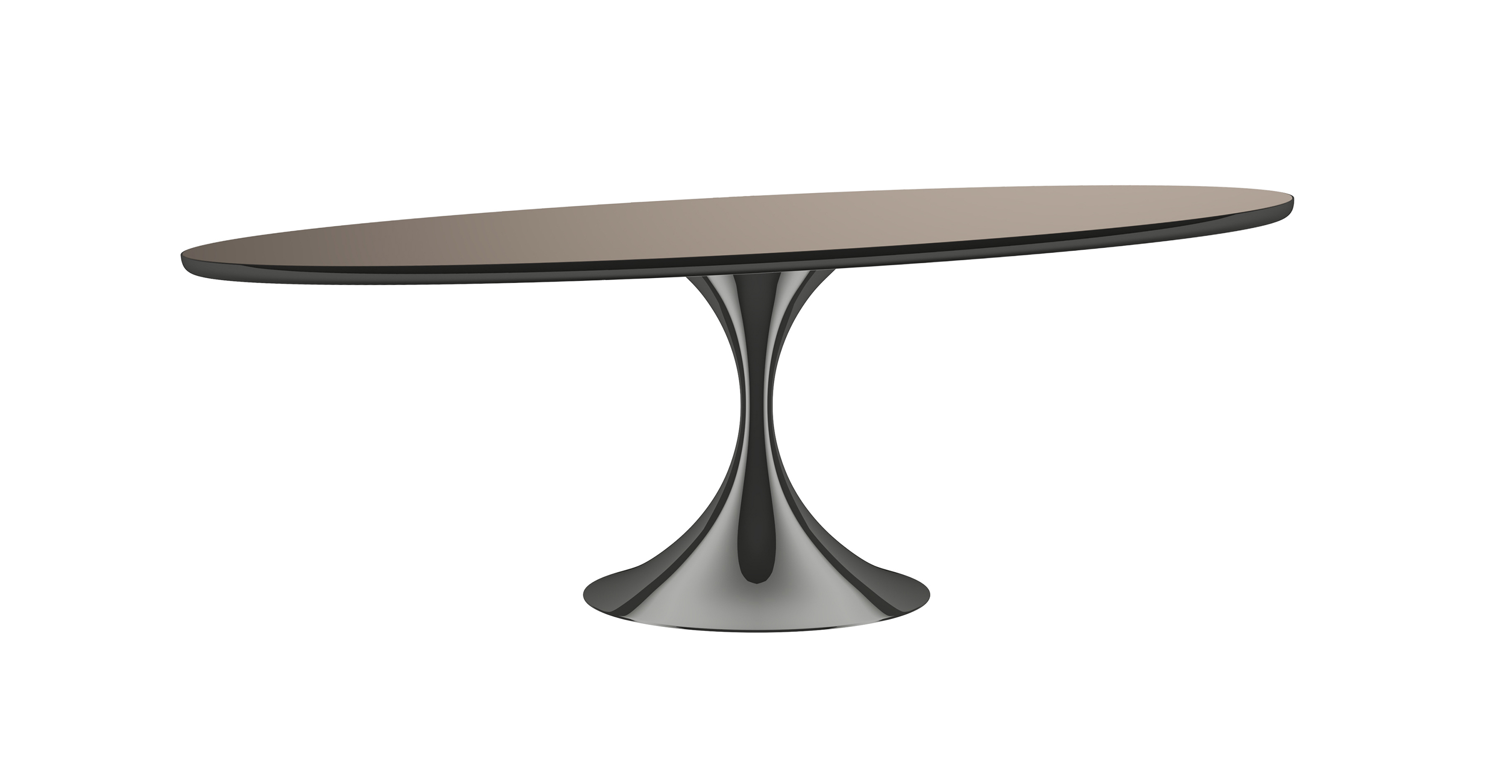 Avalon Metal Glass Oval DIning Table -  96 inches Deep Bronze