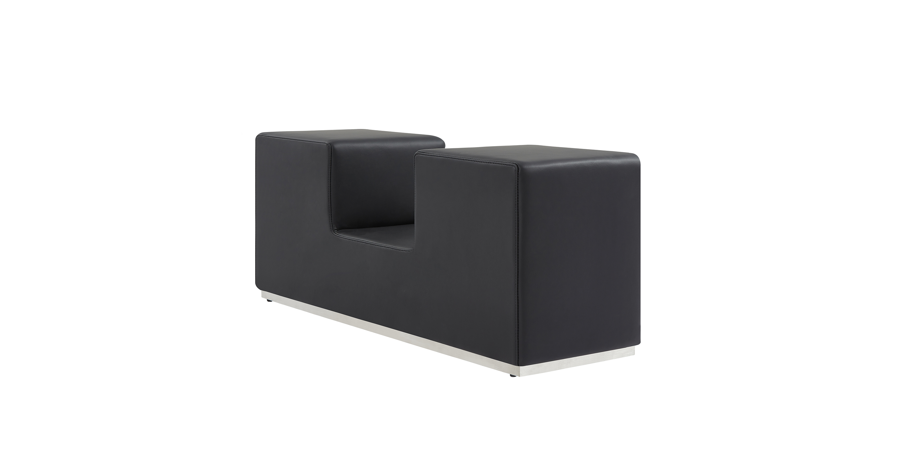 Mario Bellini Scacchi Complement Rook Side Table -  Leather Black Leather