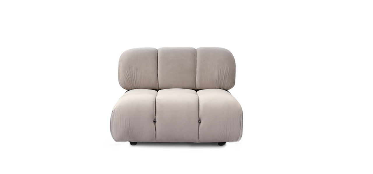 Mario Bellini Sofa | Middle Module - FINAL SALE - Light Gray Velvet Velvet
