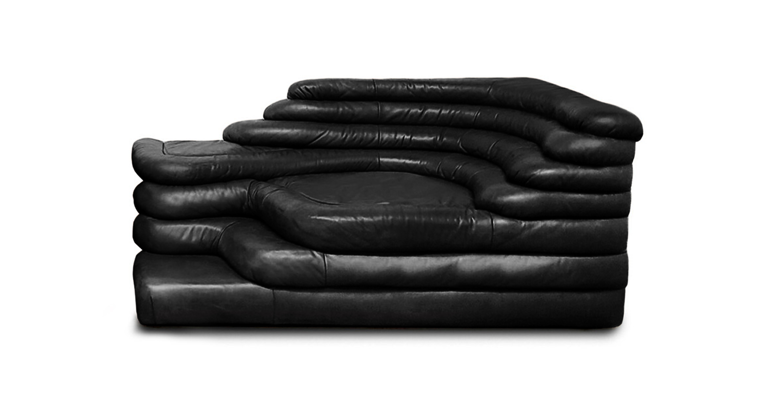 Terrazza Sofa - Left Module - FINAL SALE - Antique Black Leather