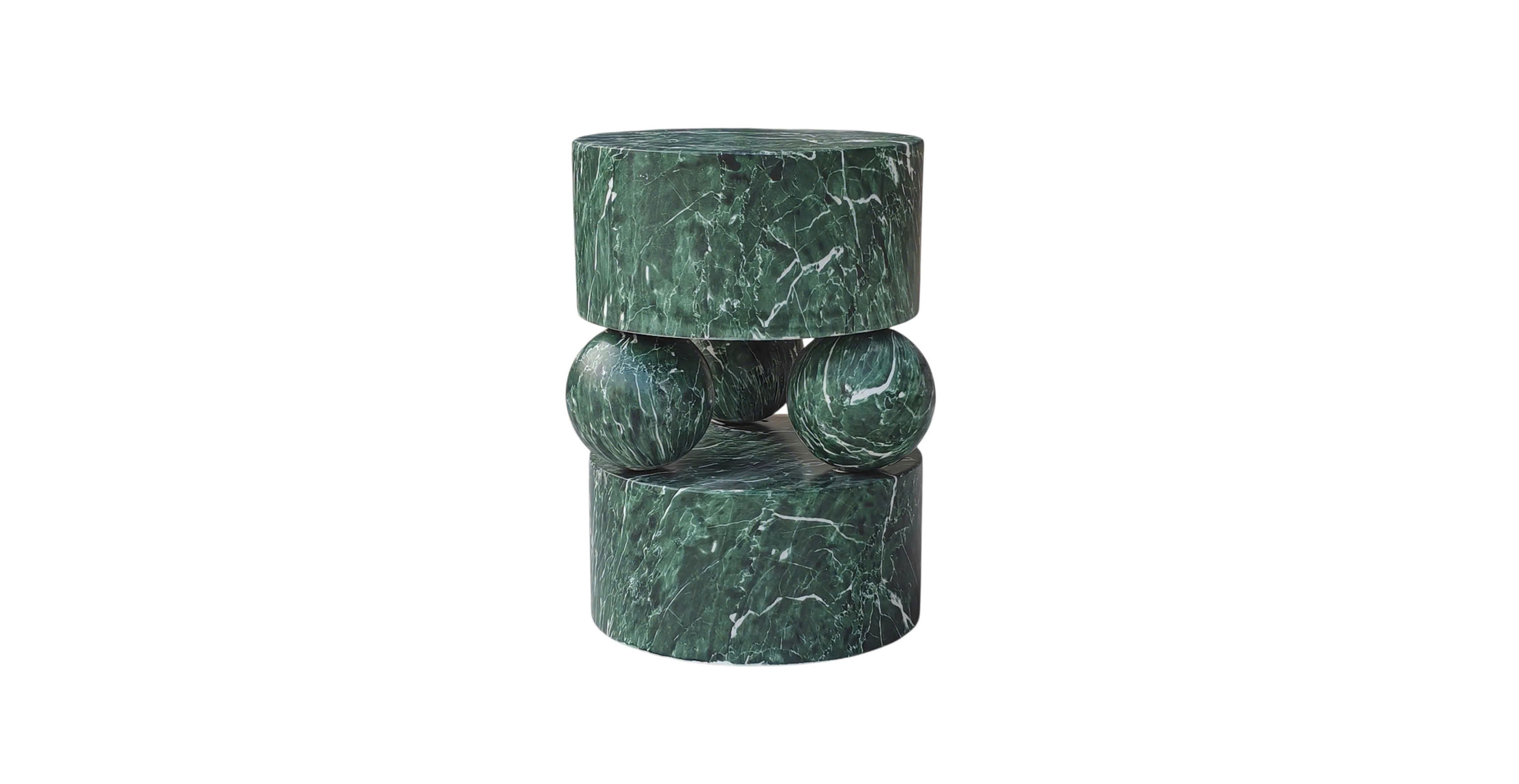 Zyran Side Table - Concrete Dark Green