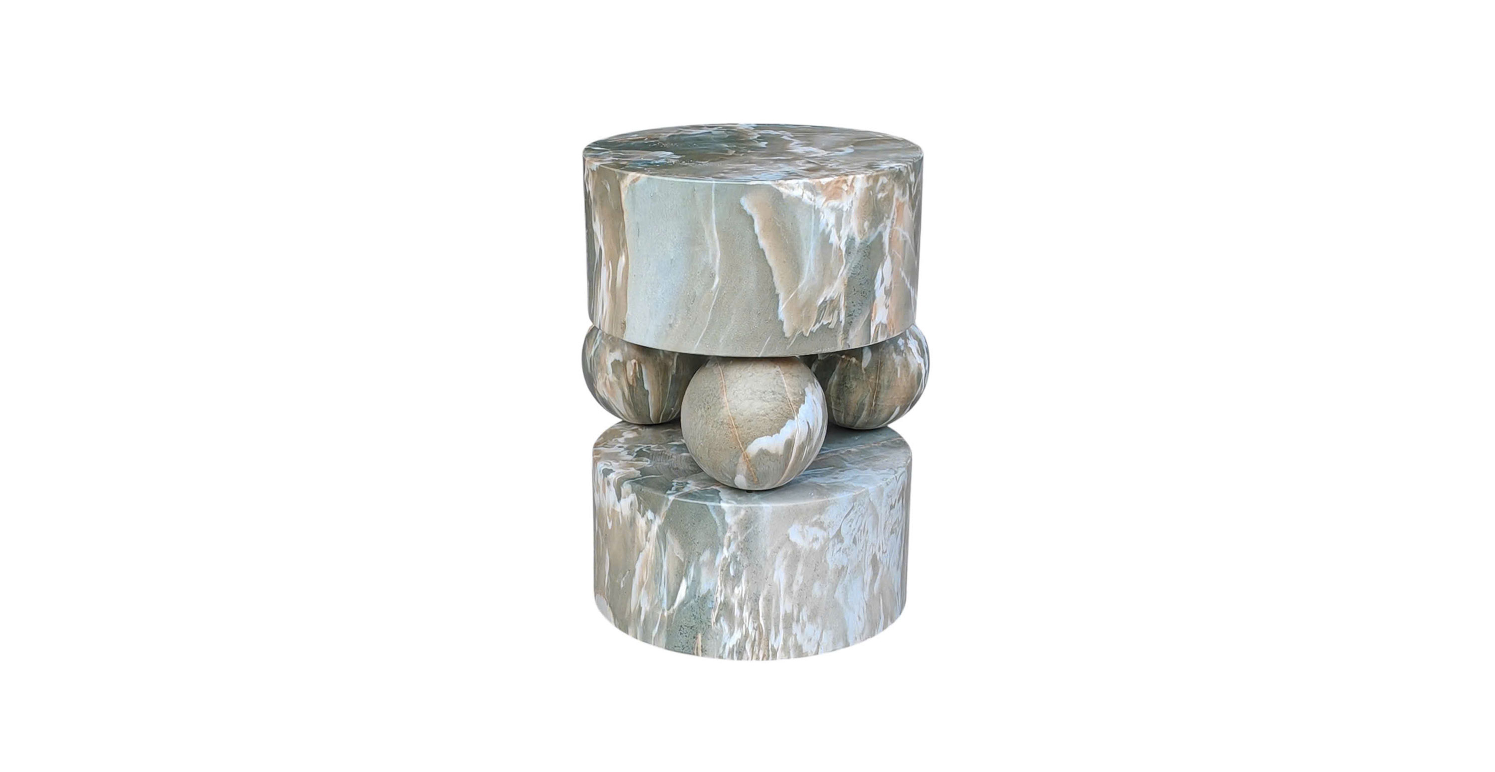 Zyran Side Table - Concrete Calcite Green