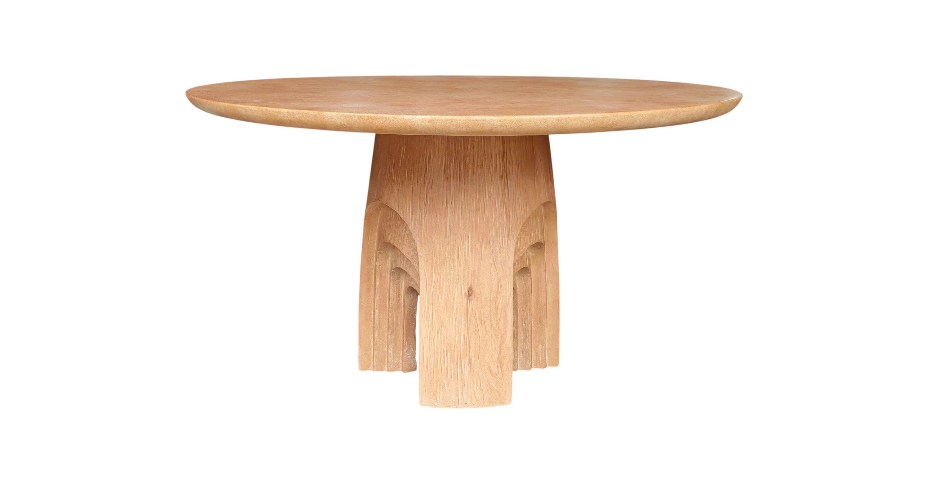 Solan Round Dining Table - Concrete Natural