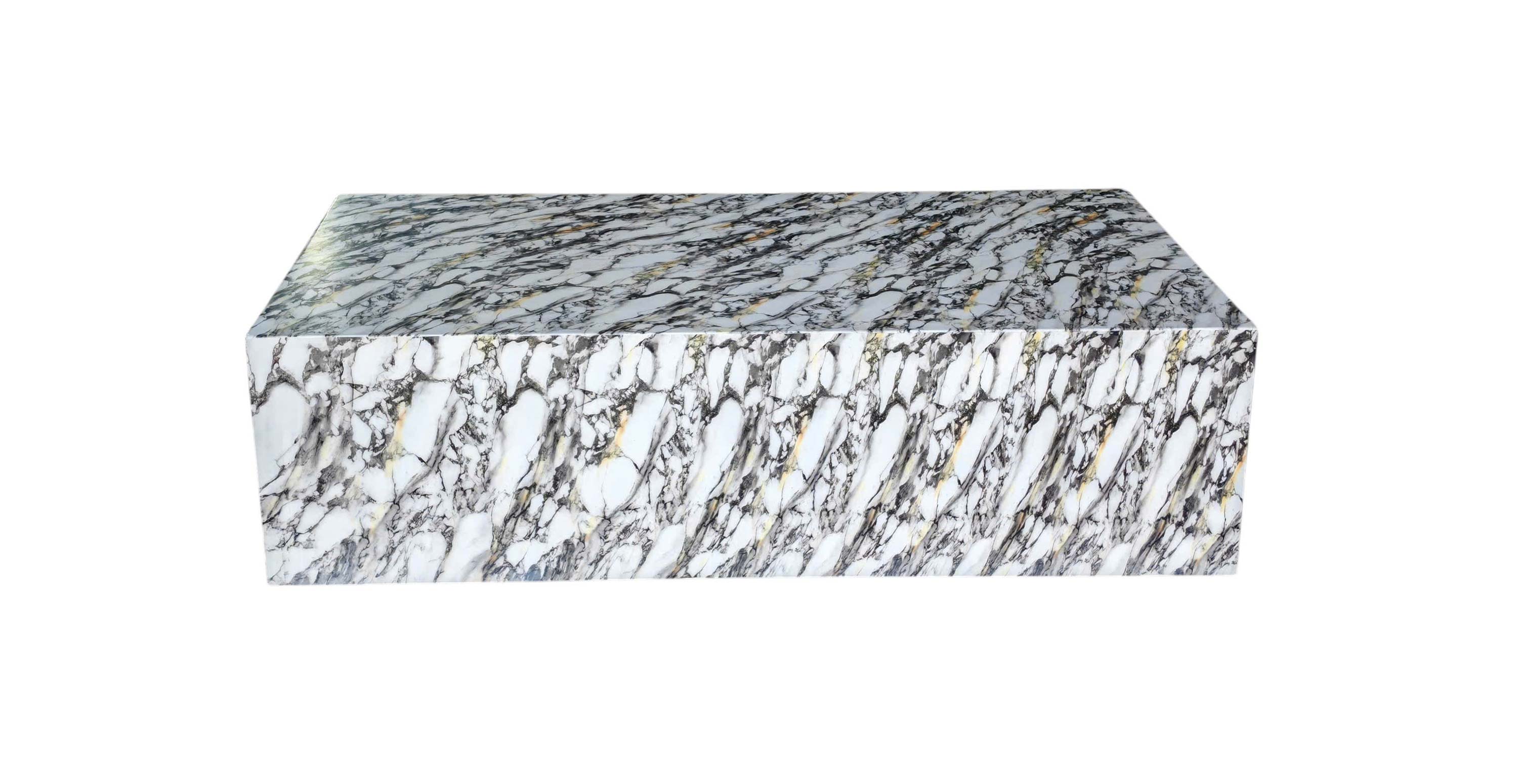 Copenhagen Concrete Plinth Block Large Coffee Table -  Concrete Calacatta 56"