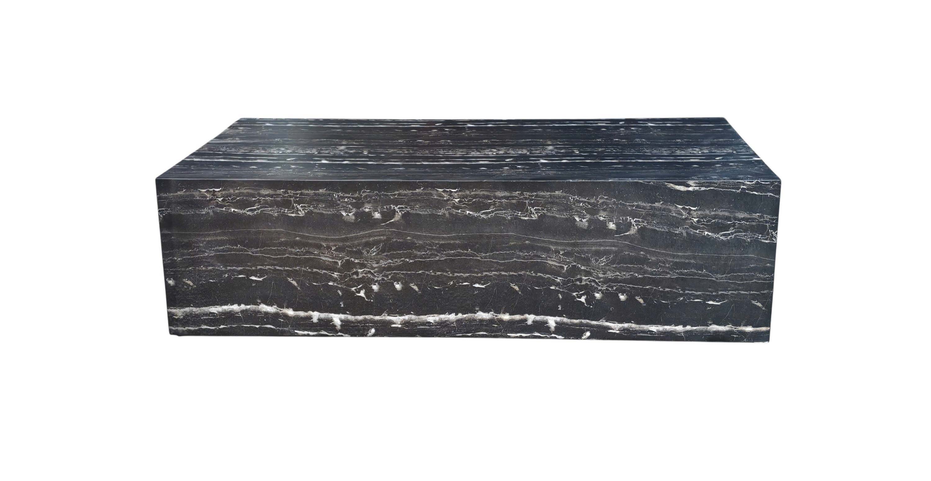 Copenhagen Concrete Plinth Block Large Coffee Table -  Concrete Black 39"