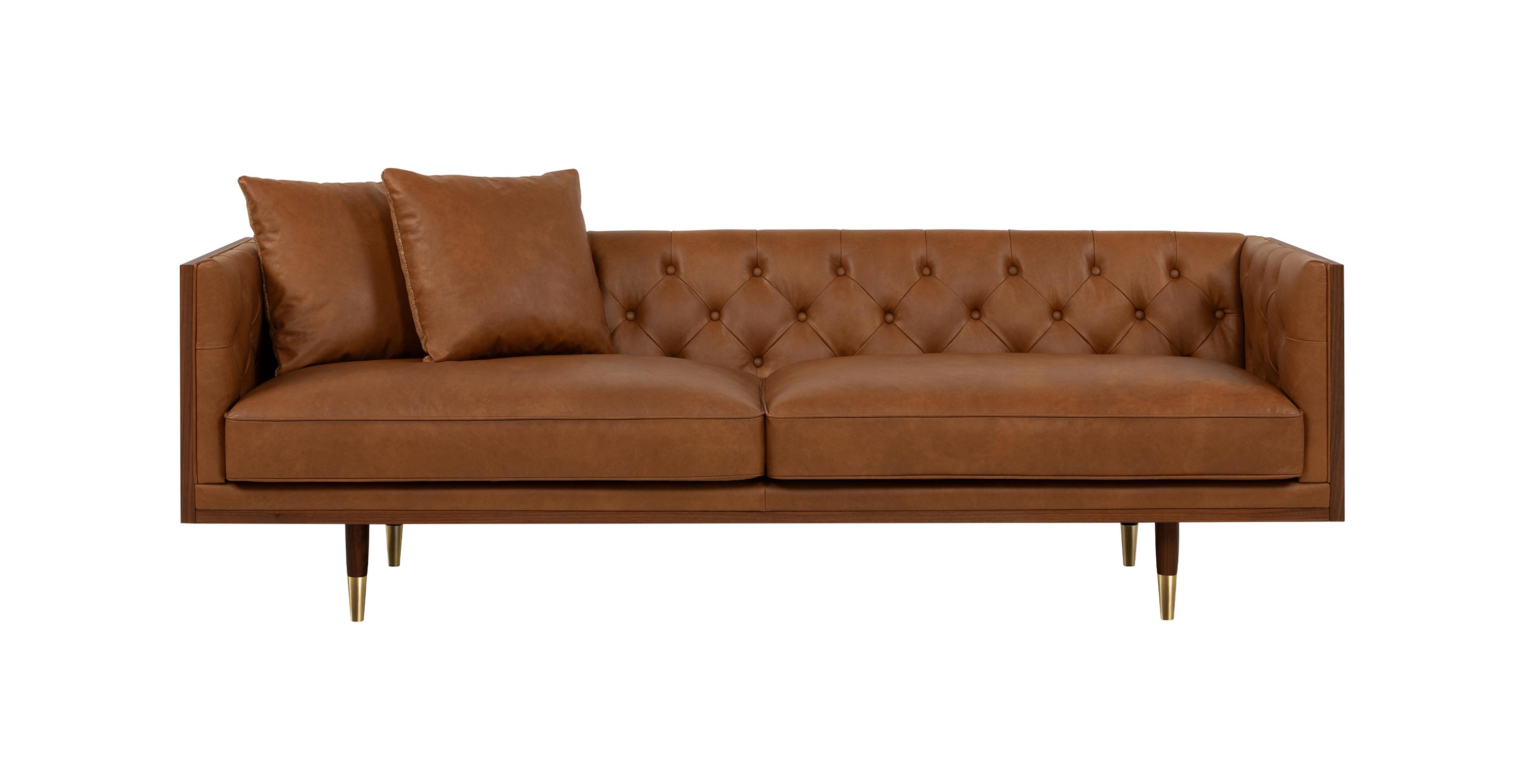 Woodrow Neo 87" Leather Sofa - Leather Oxford Spice