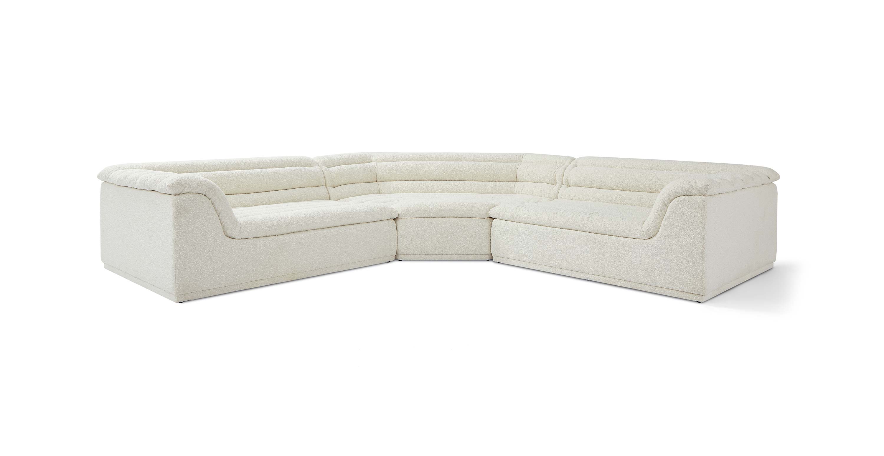 Float Sectional Sofa - White Boucle Boucle