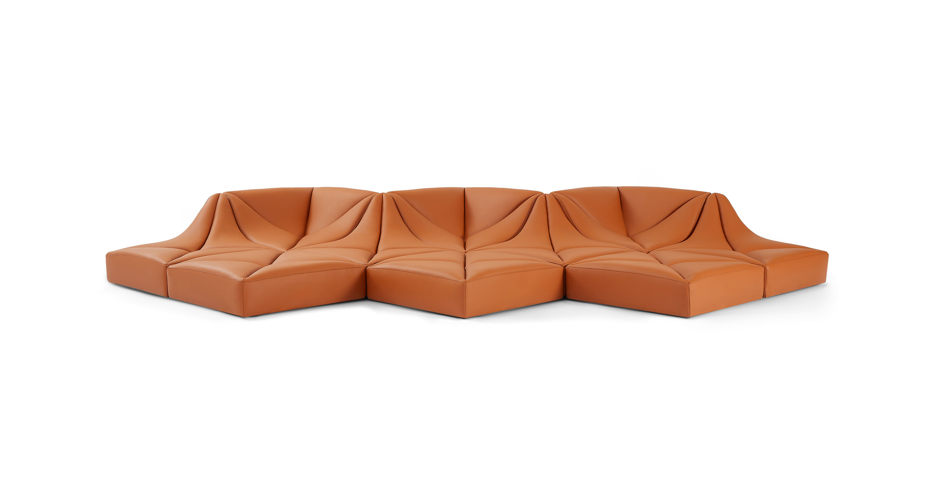 Dune Sofa Configuration A -  Camel Aniline Leather