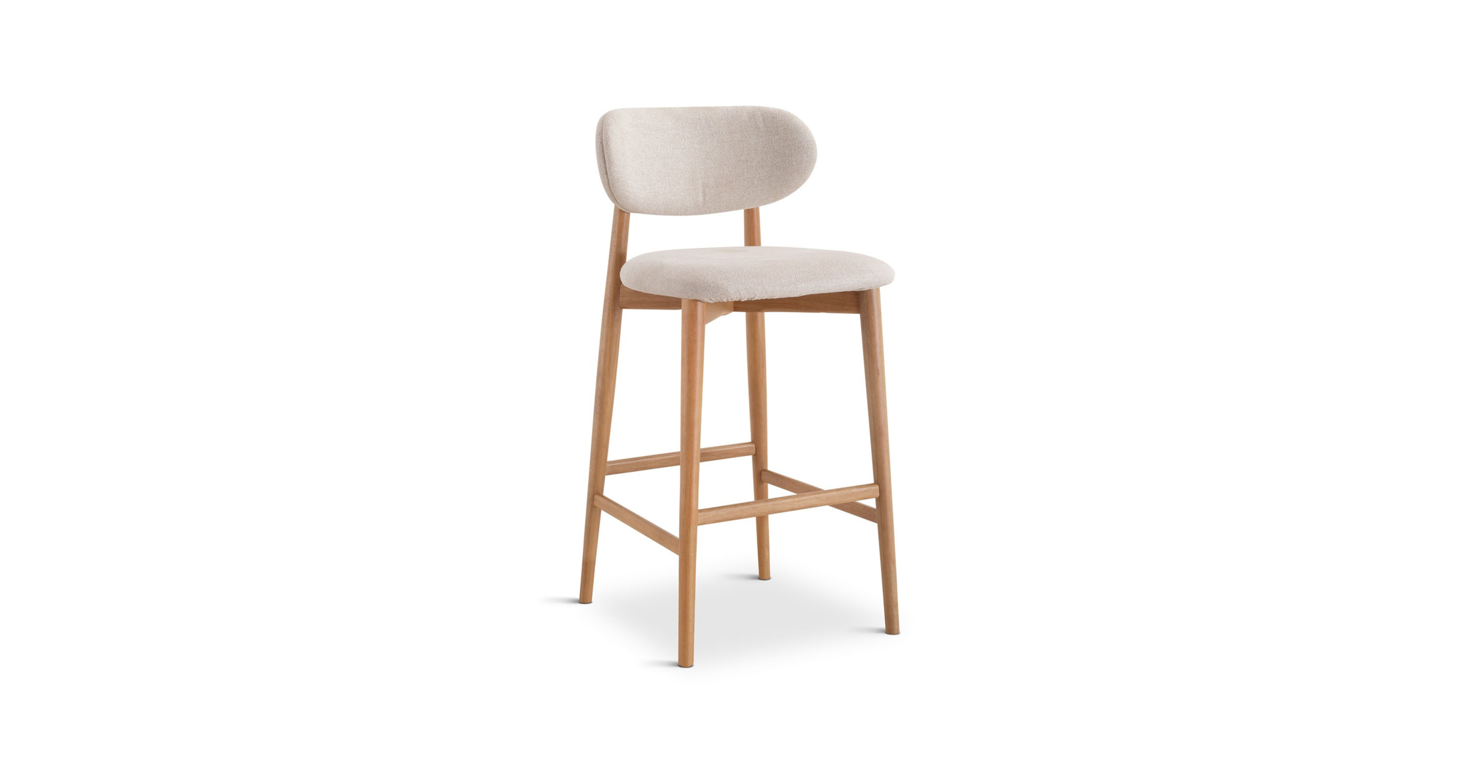 SleekEdge Contemporary Bar Stool -  Wooden Damasco