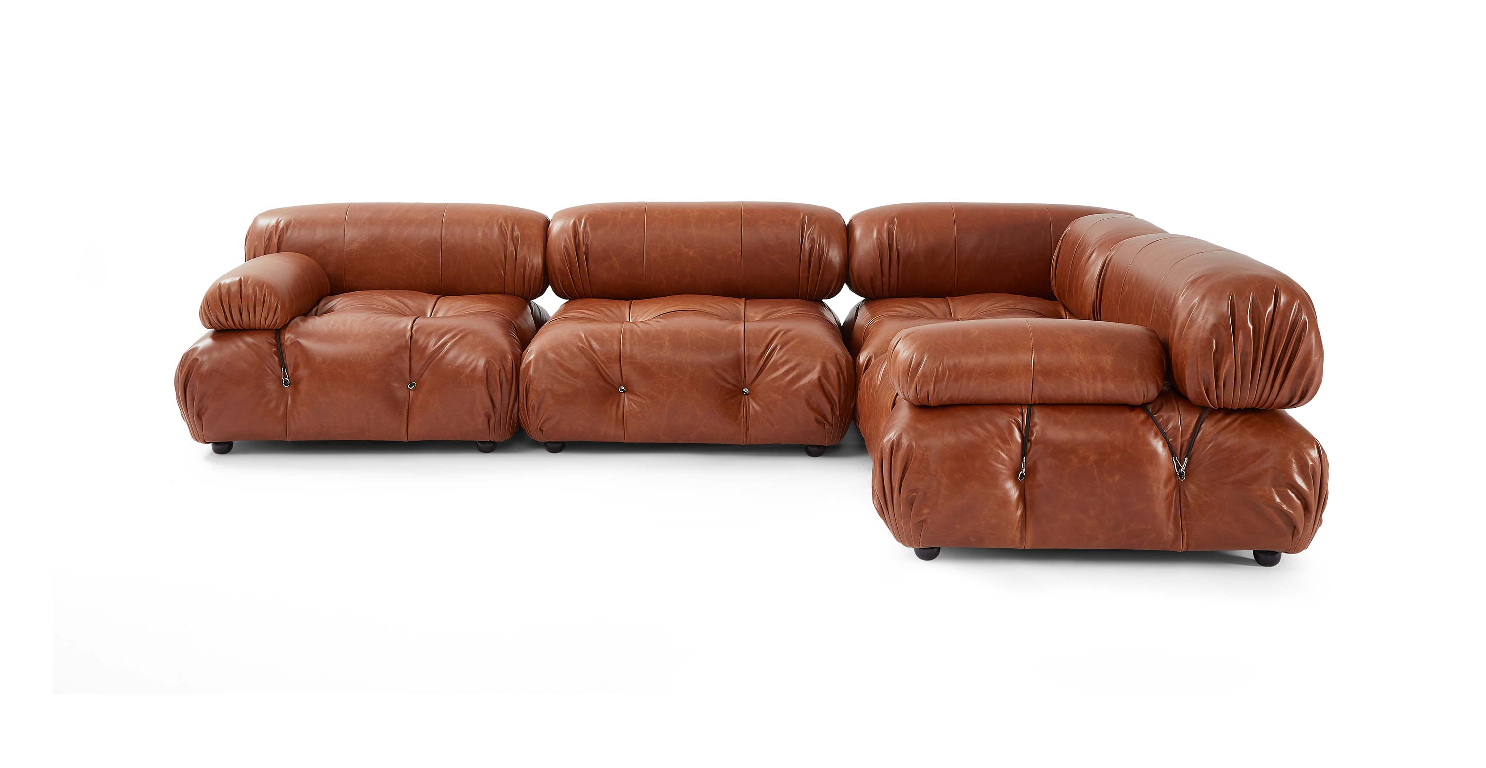 Mario Bellini Modular Sectional Sofa | Configuration F - Antique Brown Leather Leather