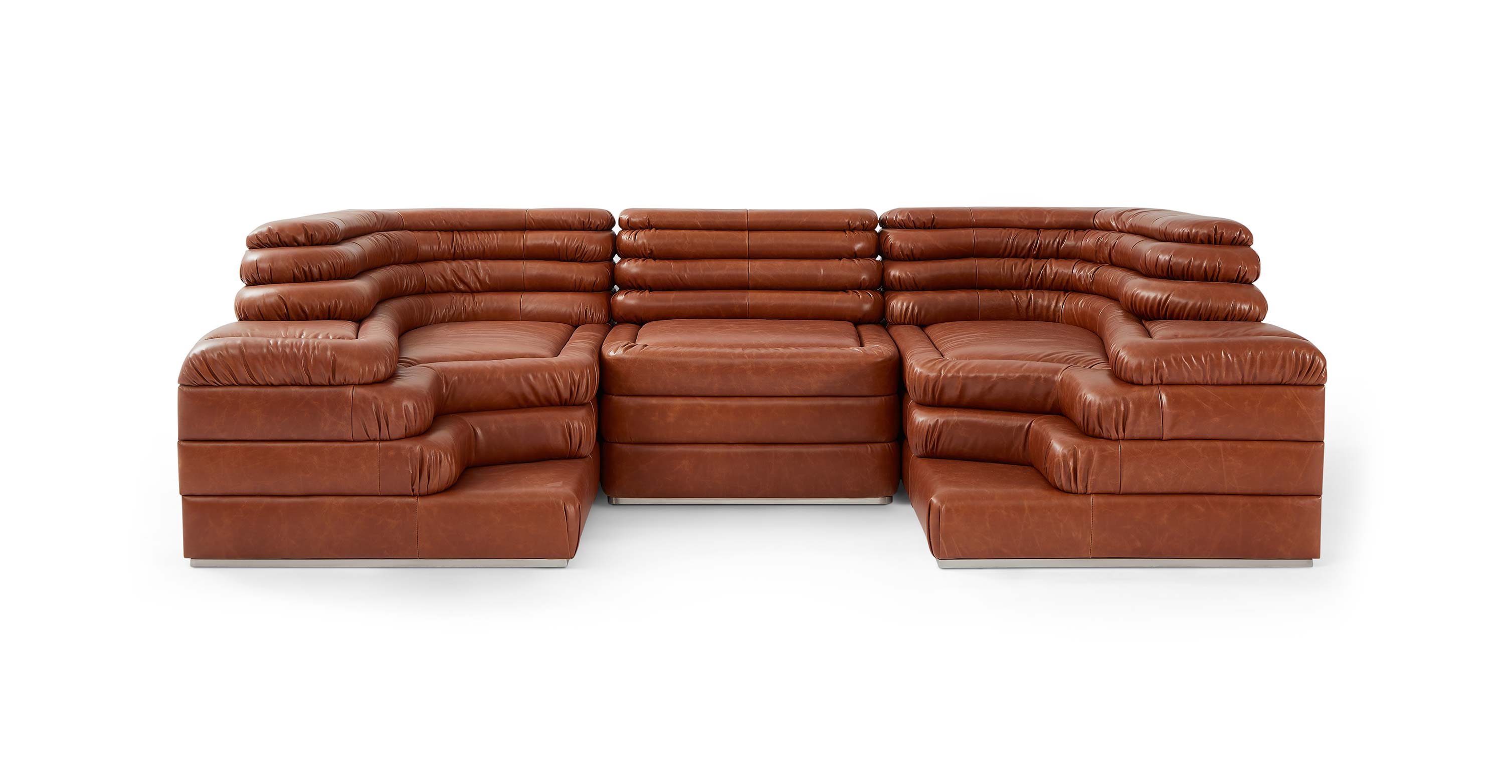 Terrazza Sectional Sofa - Antique Brown Leather