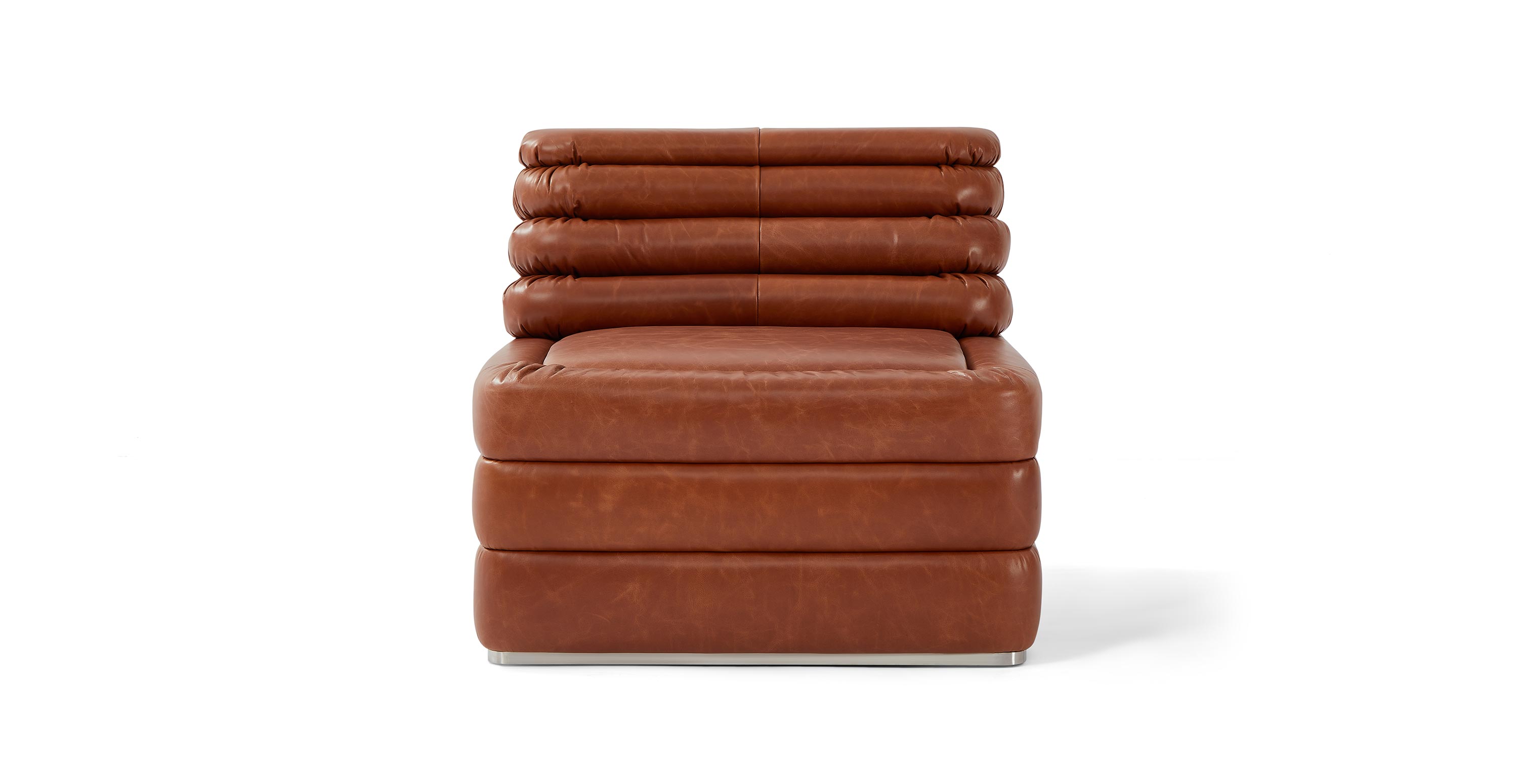 Terrazza Middle Seat Module - Antique Brown Leather