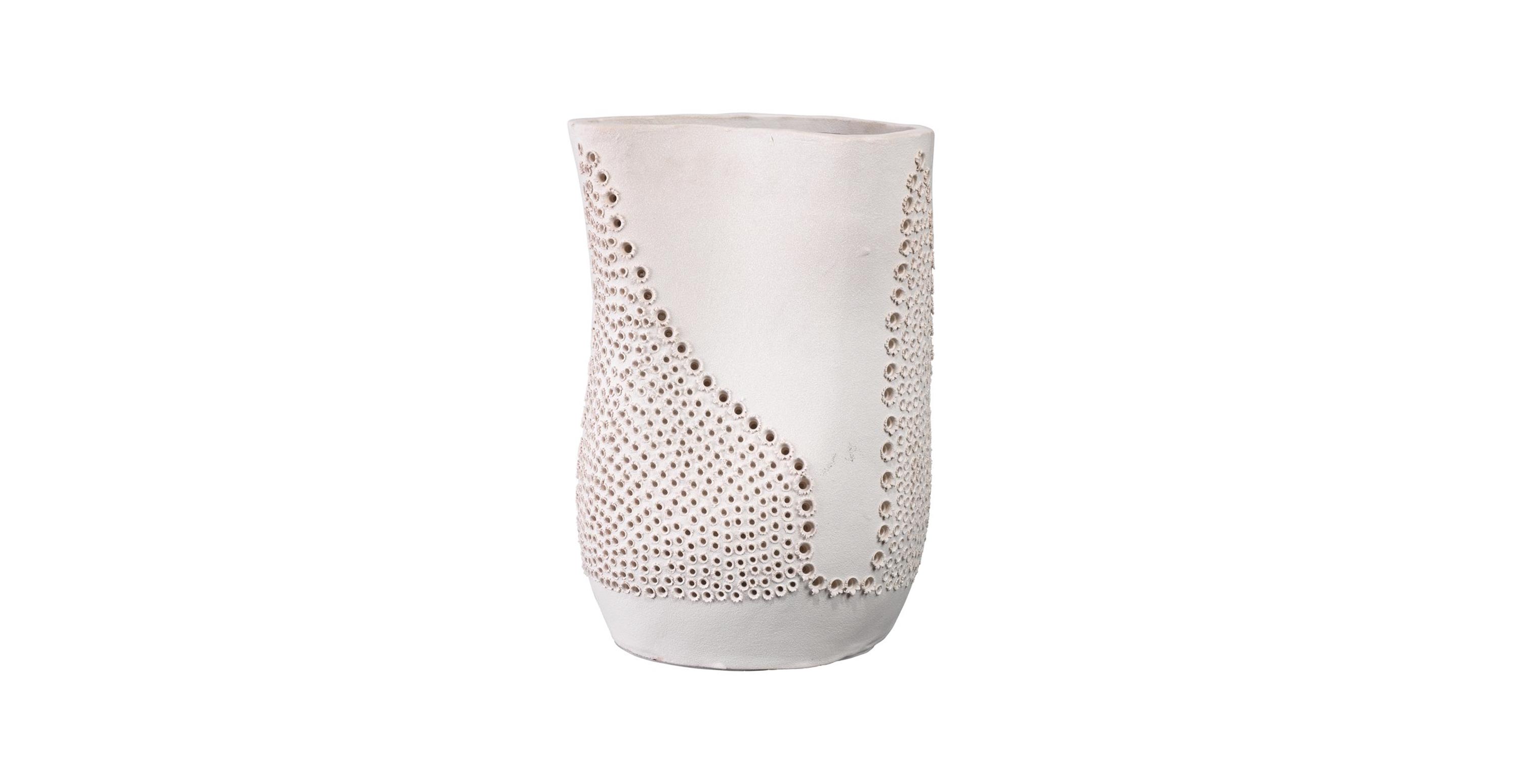 Traditional Coastal Porcelain Vase -  Porcelain White
