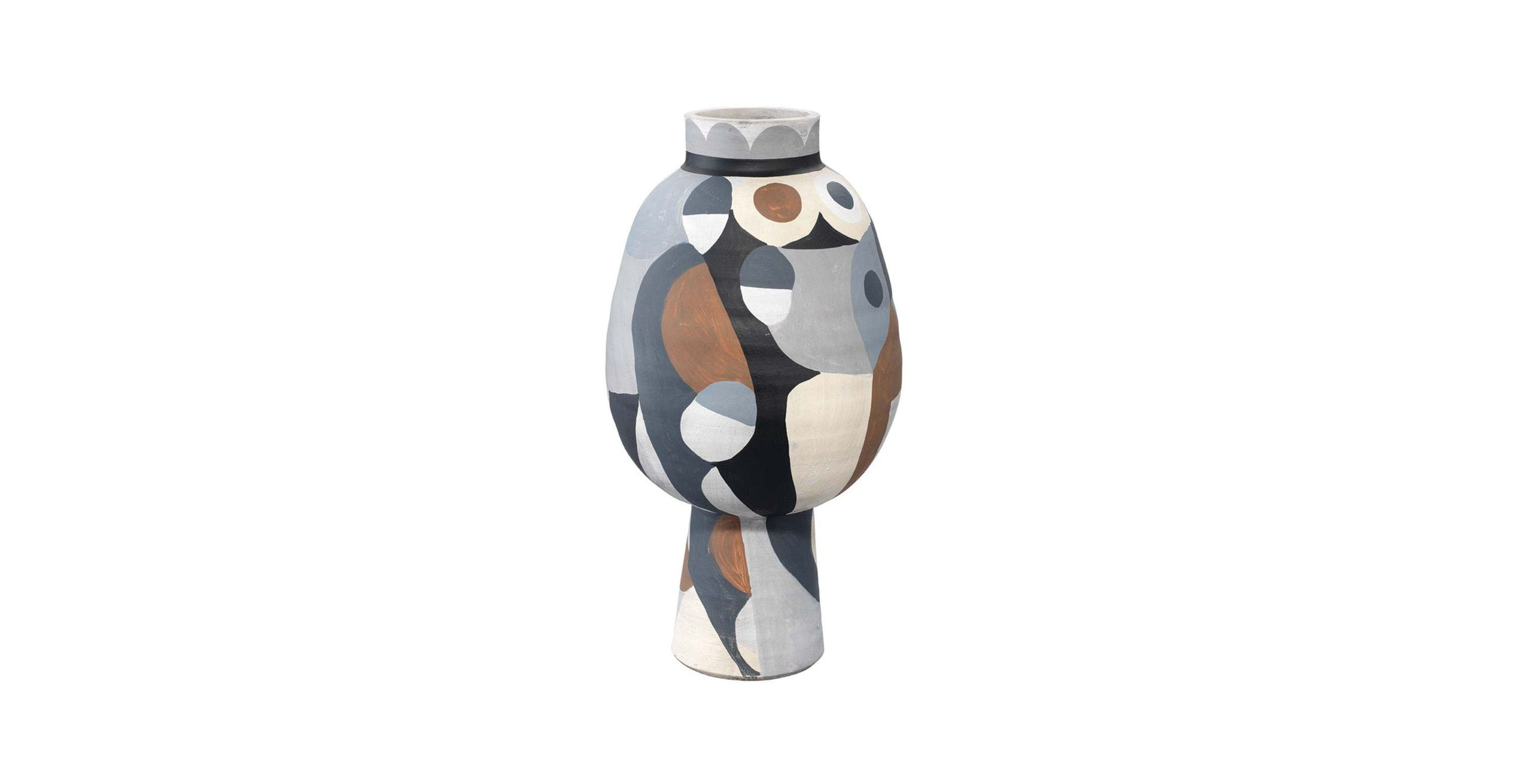 Contemporary Modern Ceramic Beige Vase -  Medium