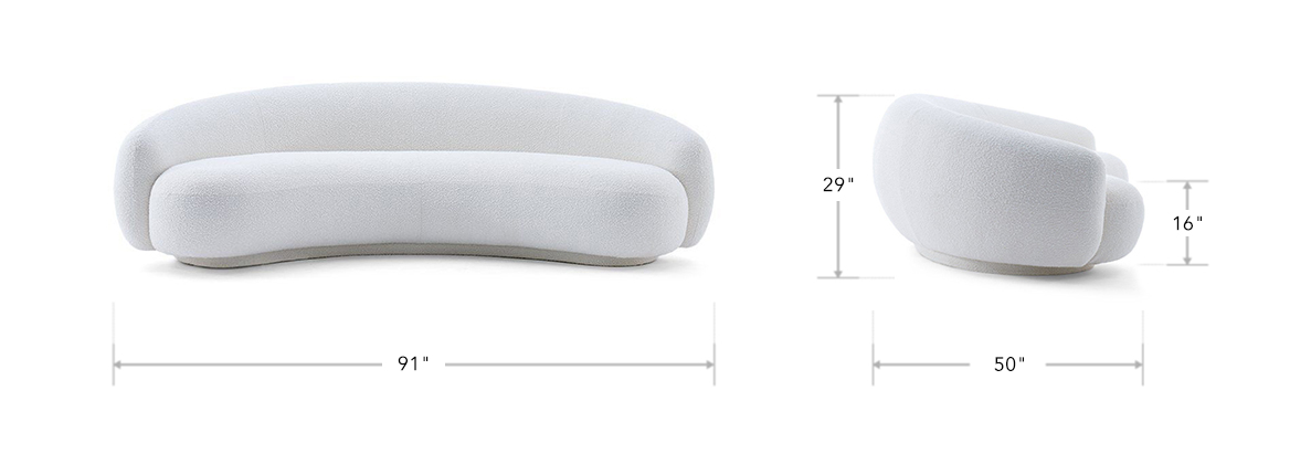 Savelle Modern Curved Sofa