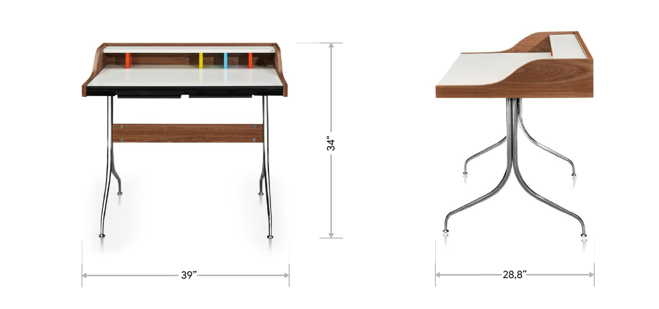 Nelson Swag Leg Desk, Walnut at Design Within Reach