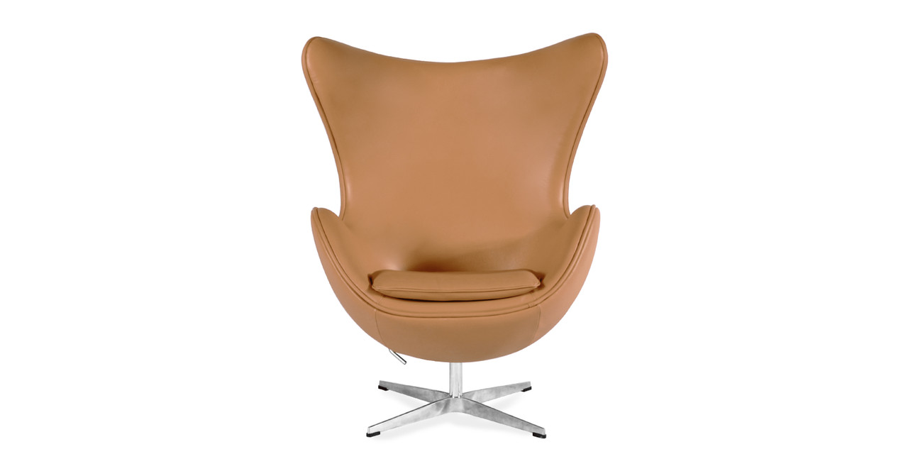 Mid Century Egg Chair - Arne Jacobsen - Leather Tan