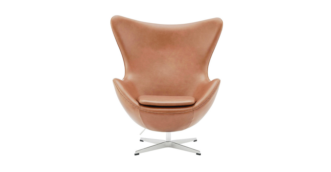 Egg Chair Reproduction - Arne Jacobsen - Leather Antique Light Brown