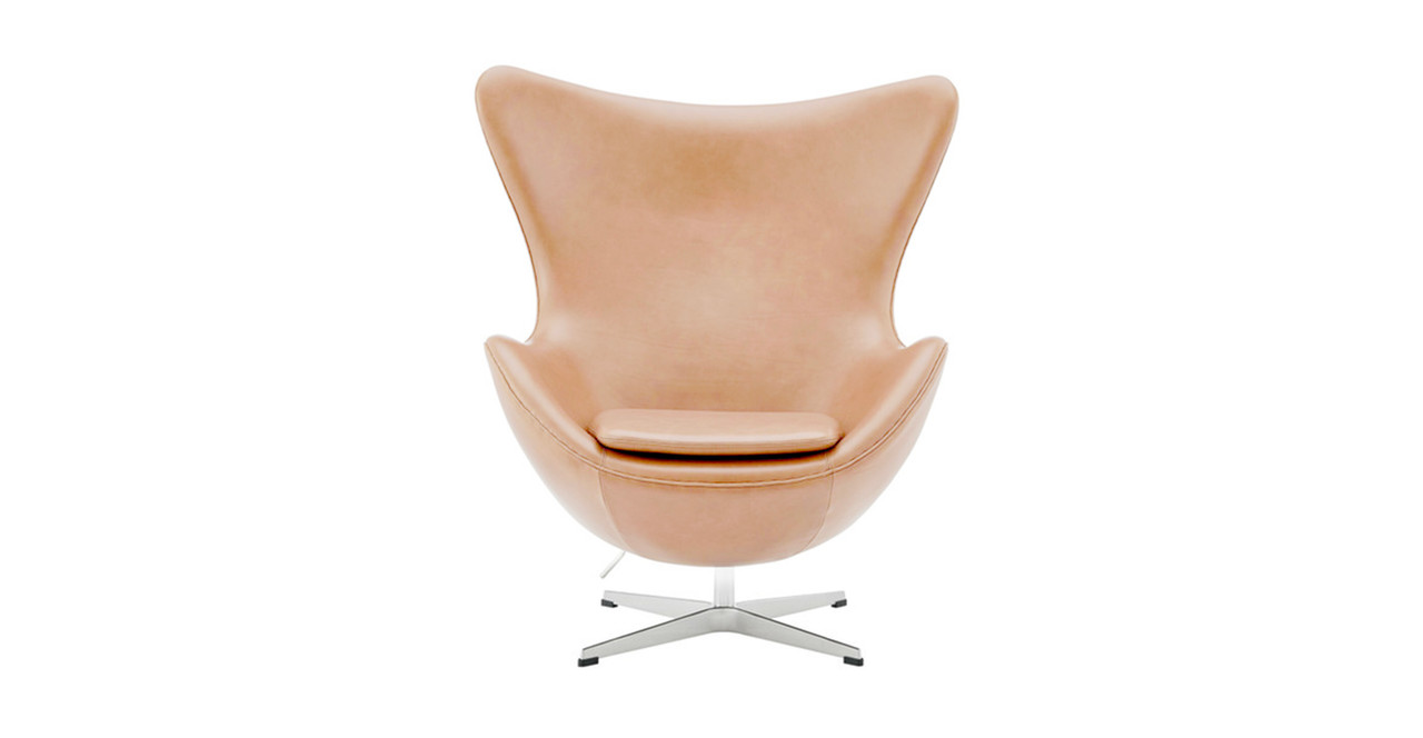 Egg Chair - Arne Jacobsen - Leather Antique Cashew
