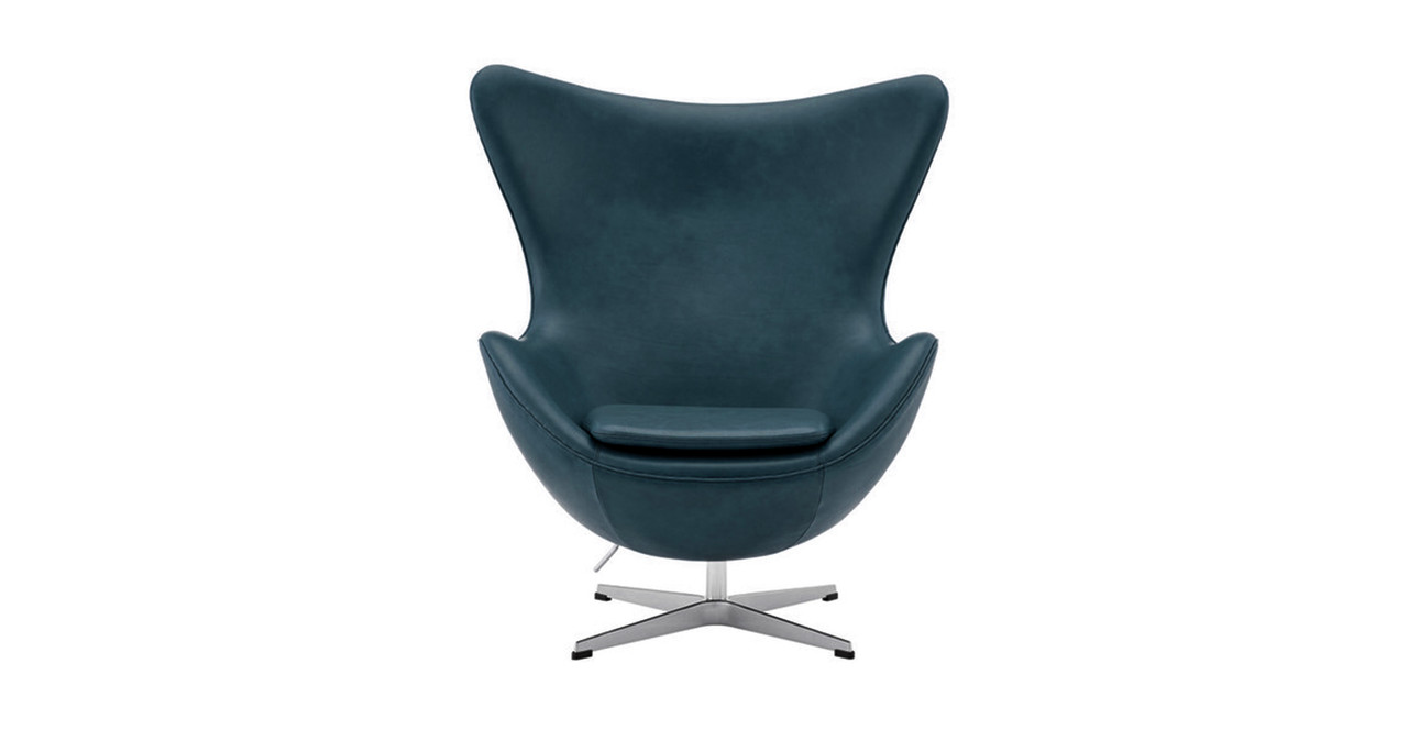 Egg Chair - Arne Jacobsen - Leather Antique Granite