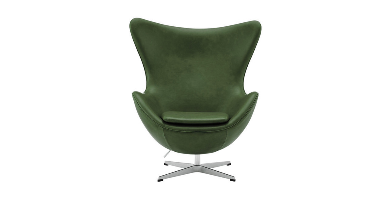 Egg Chair - Arne Jacobsen - Leather Antique Green
