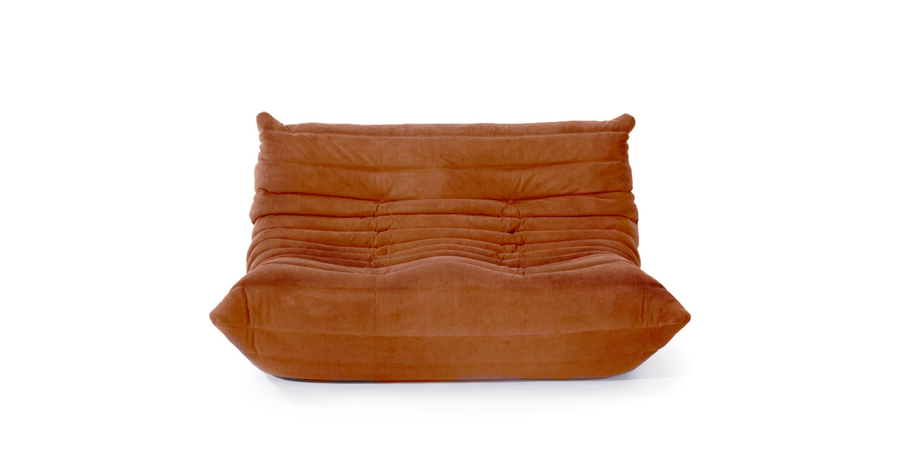Michel Ducaroy Portside 2 Seater Fabric Loveseat - Chenille Orange
