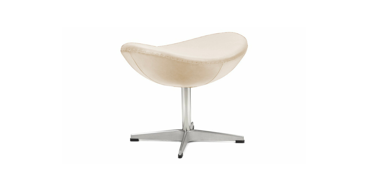 Arne Jacobsen Egg Chair Ottoman -  Leather Antique Wheatgrass