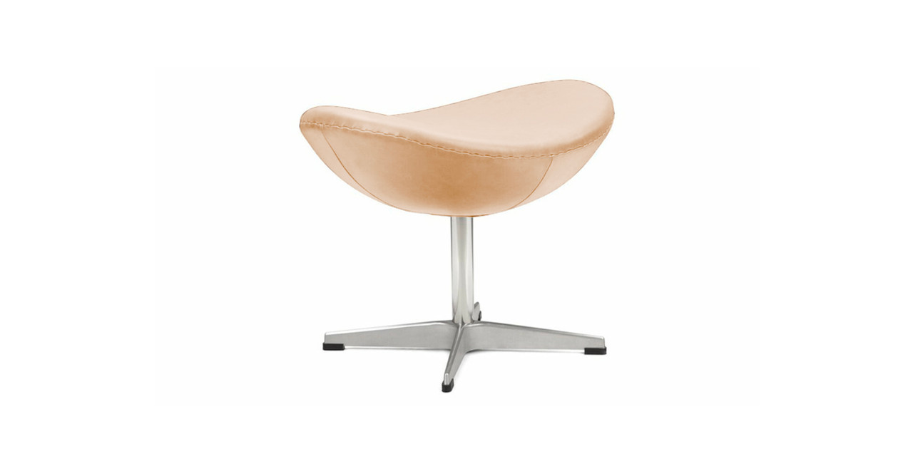 Arne Jacobsen Egg Chair Ottoman -  Leather Antique Cashew