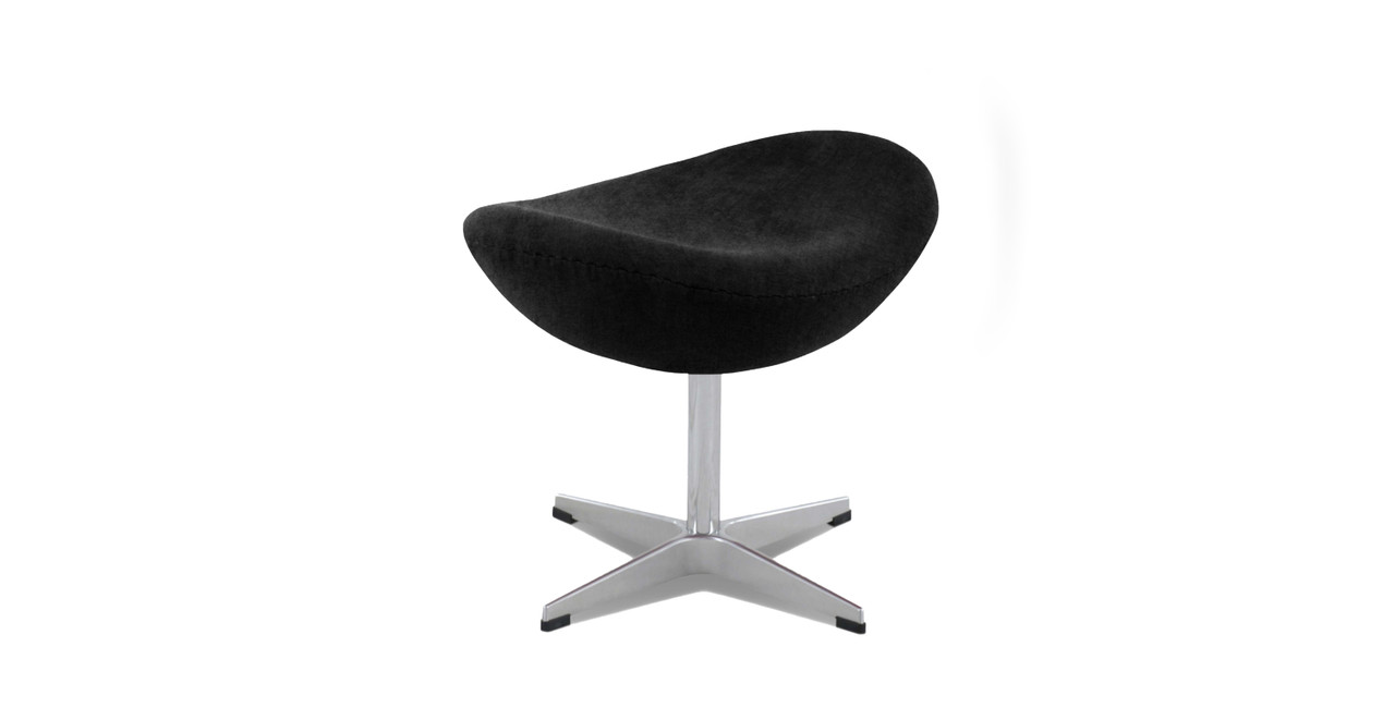 Arne Jacobsen Egg Chair Ottoman - Chenille Charcoal Gray