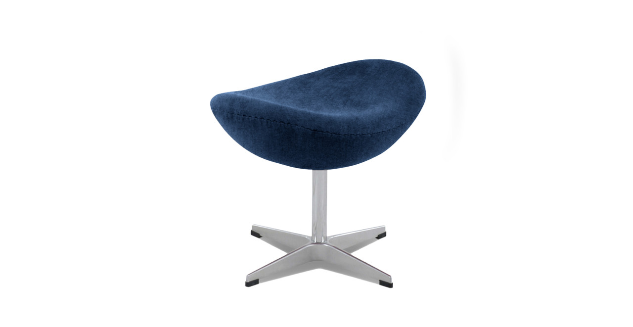 Arne Jacobsen Egg Chair Ottoman - Chenille Pacific Blue