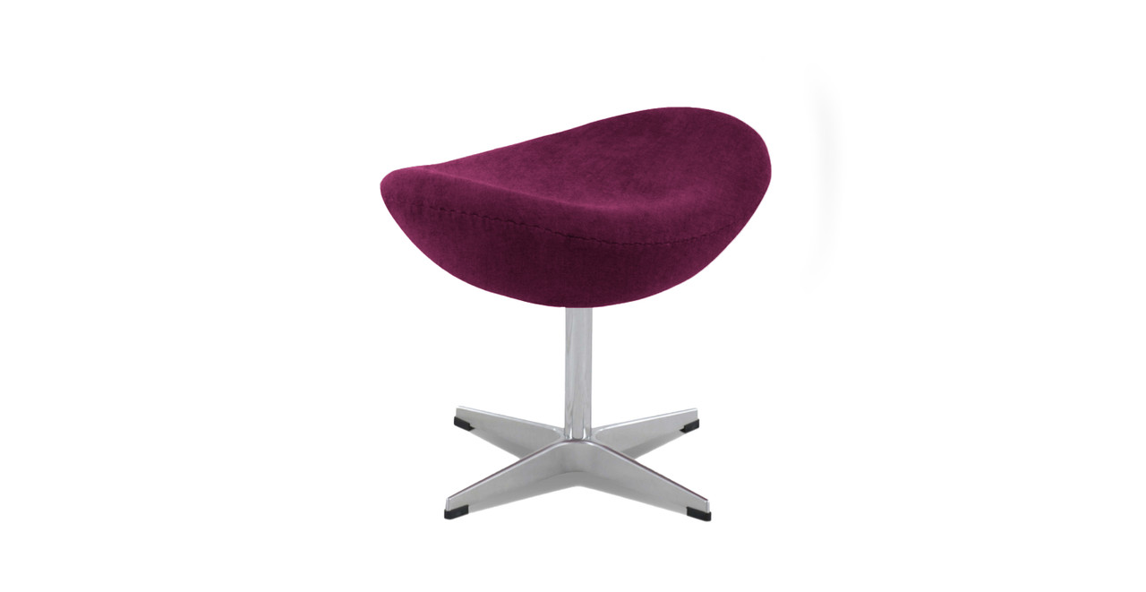 Arne Jacobsen Egg Chair Ottoman - Chenille Burgundy