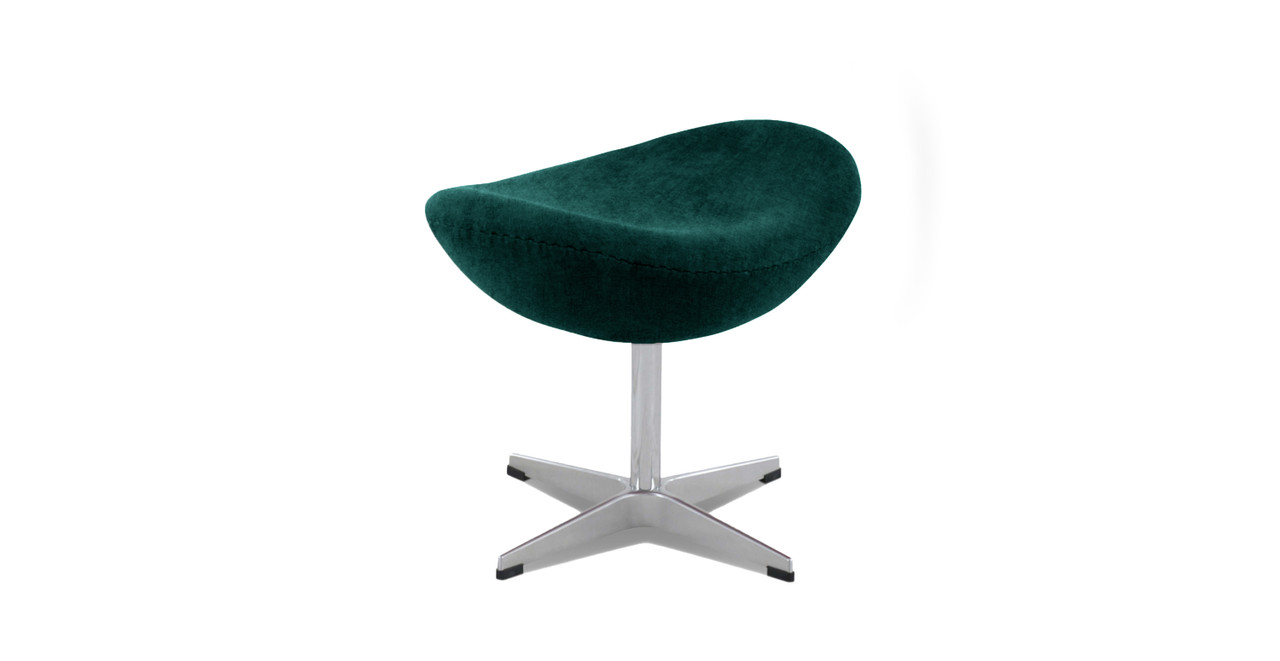MCM Arne Jacobsen Egg Chair Ottoman - Green Chenille