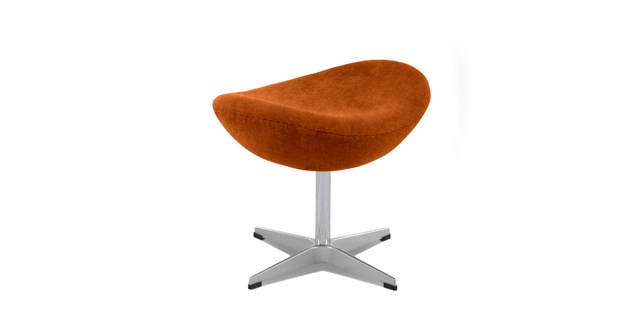 Arne Jacobsen Egg Chair Ottoman - Orange Chenille