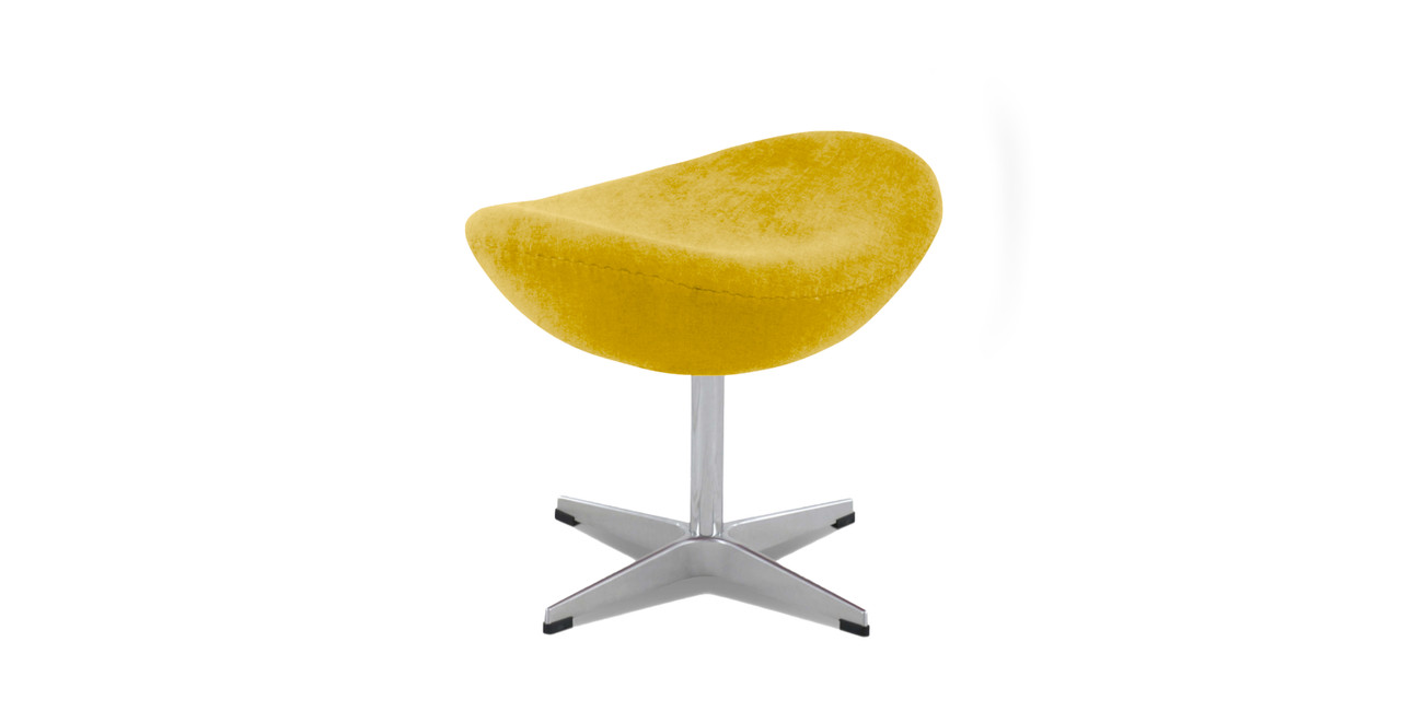 Arne Jacobsen Egg Chair Ottoman - Chenille Yellow