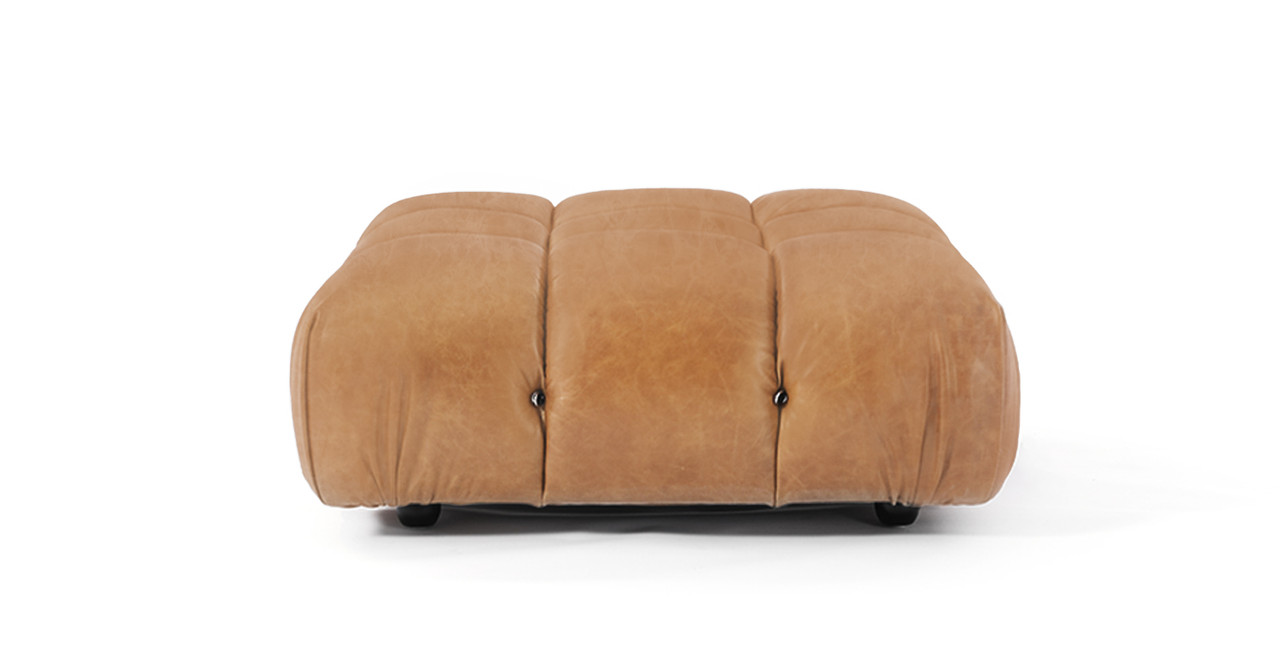 Mario Bellini Sofa | Ottoman -  Leather Antique Light Brown