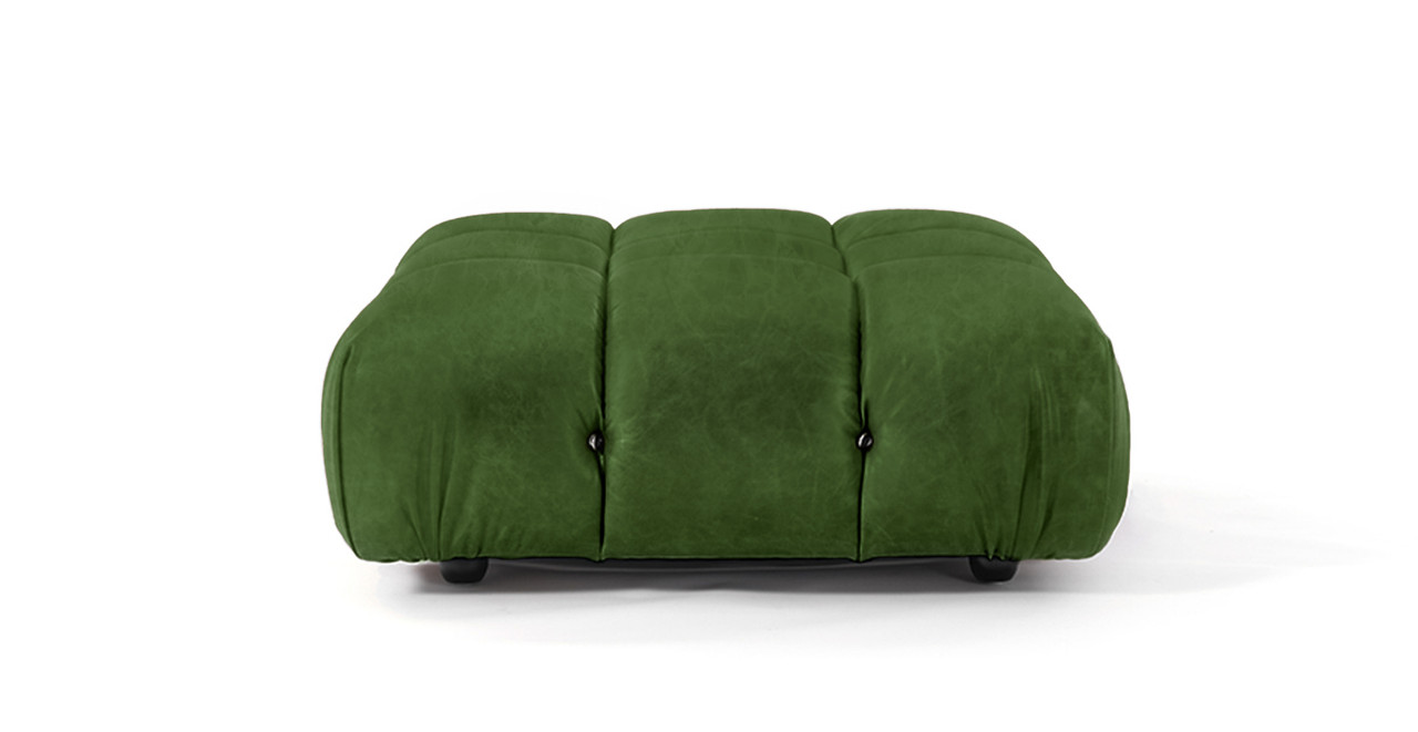 Mario Bellini Sofa | Ottoman -  Leather Antique Green
