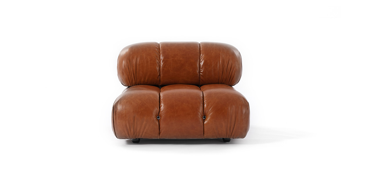 Mario Bellini Sofa | Middle Module -  Leather Antique Brown Leather