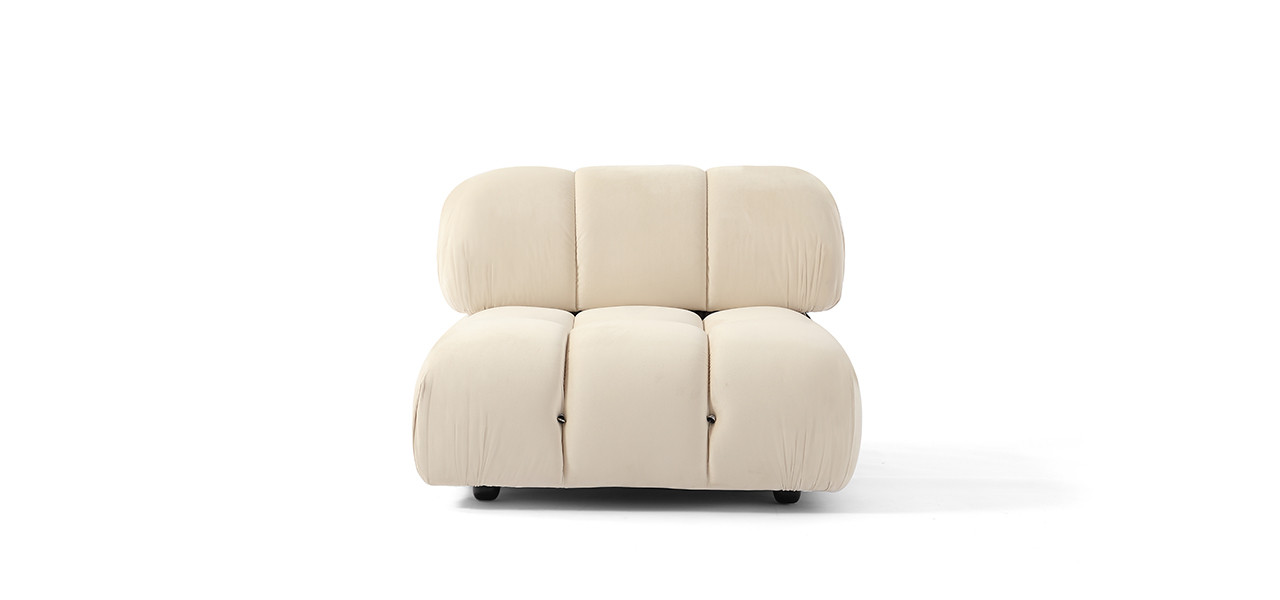Mario Bellini Sofa | Middle Module -  Velvet Ivory Velvet