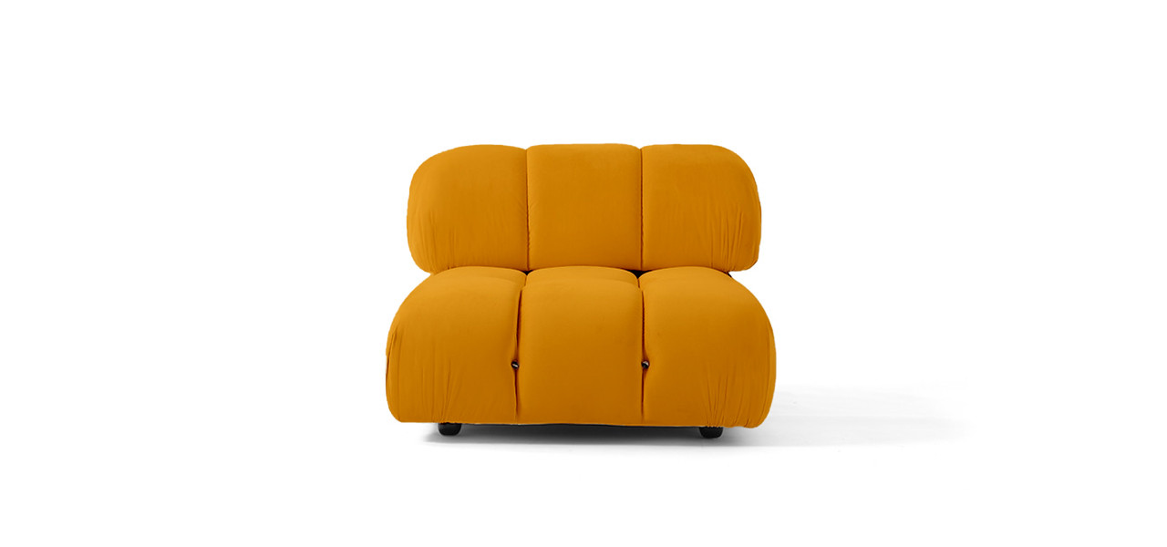 Mario Bellini Sofa | Middle Module -  Velvet Mustard Velvet