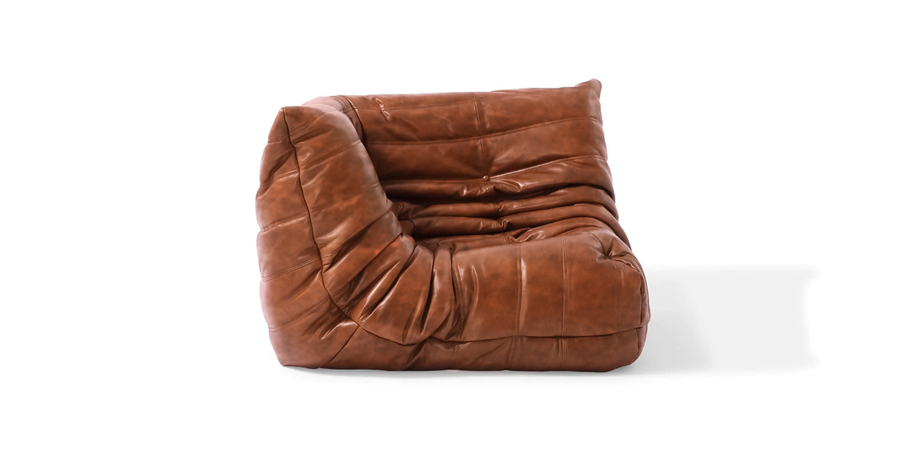 Michel Ducaroy Leather Corner Seat -  Leather Antique Brown