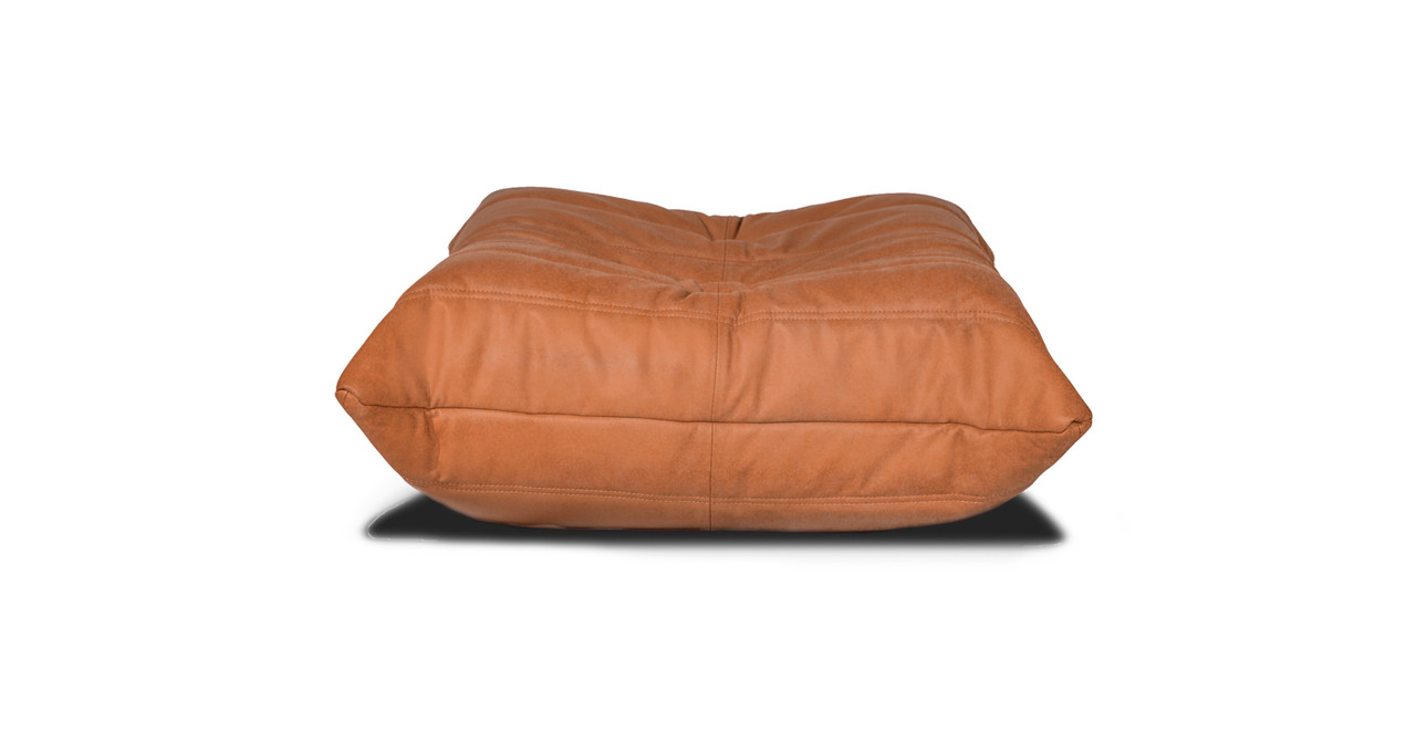 MCM Michel Ducaroy Modern Style Leather Ottoman -  Leather Antique Light Brown