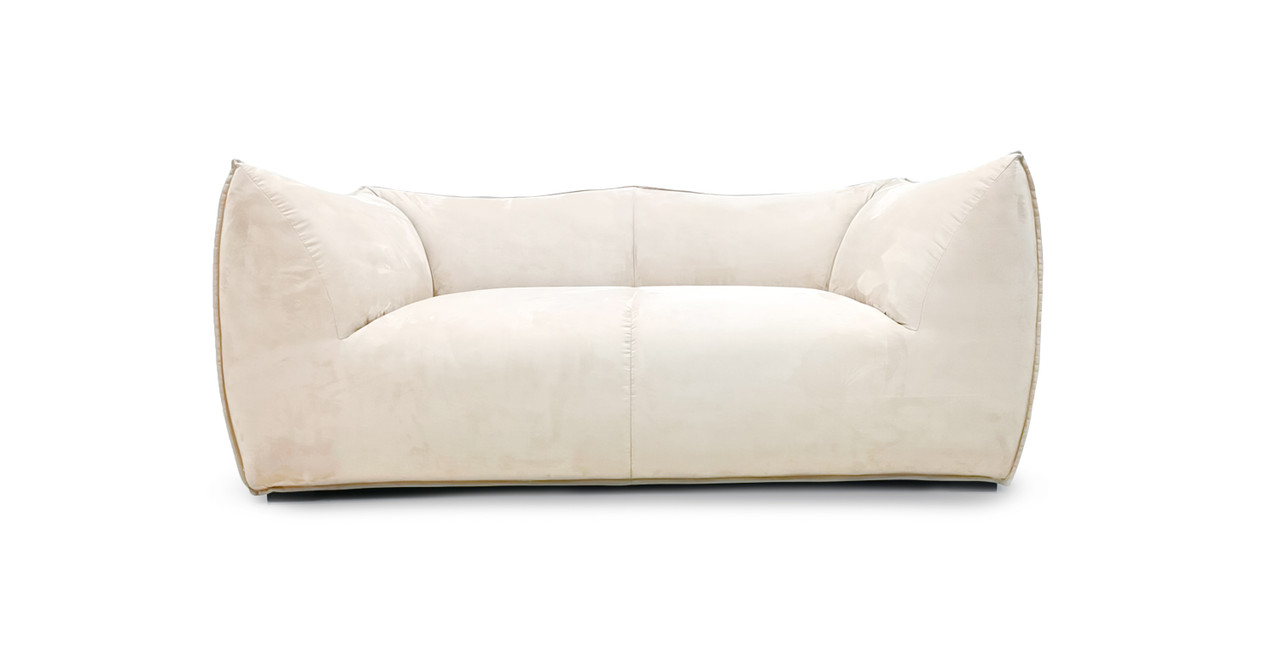 Mario Bellini Leandro Modern Loveseat - Bambole Ivory Velvet