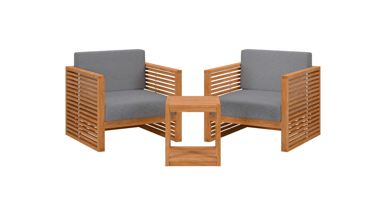 Capri Outdoor Patio Set -  Fabric Natural Gray