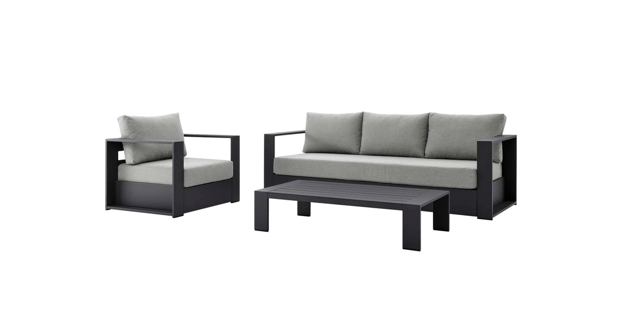 Marbella Outdoor Patio Set -  Fabric Gray Gray