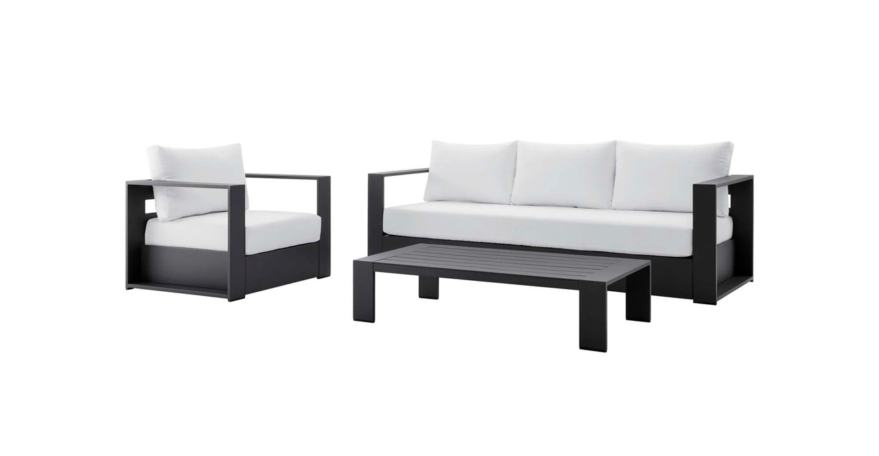 Marbella Outdoor Patio Set -  Fabric Gray White