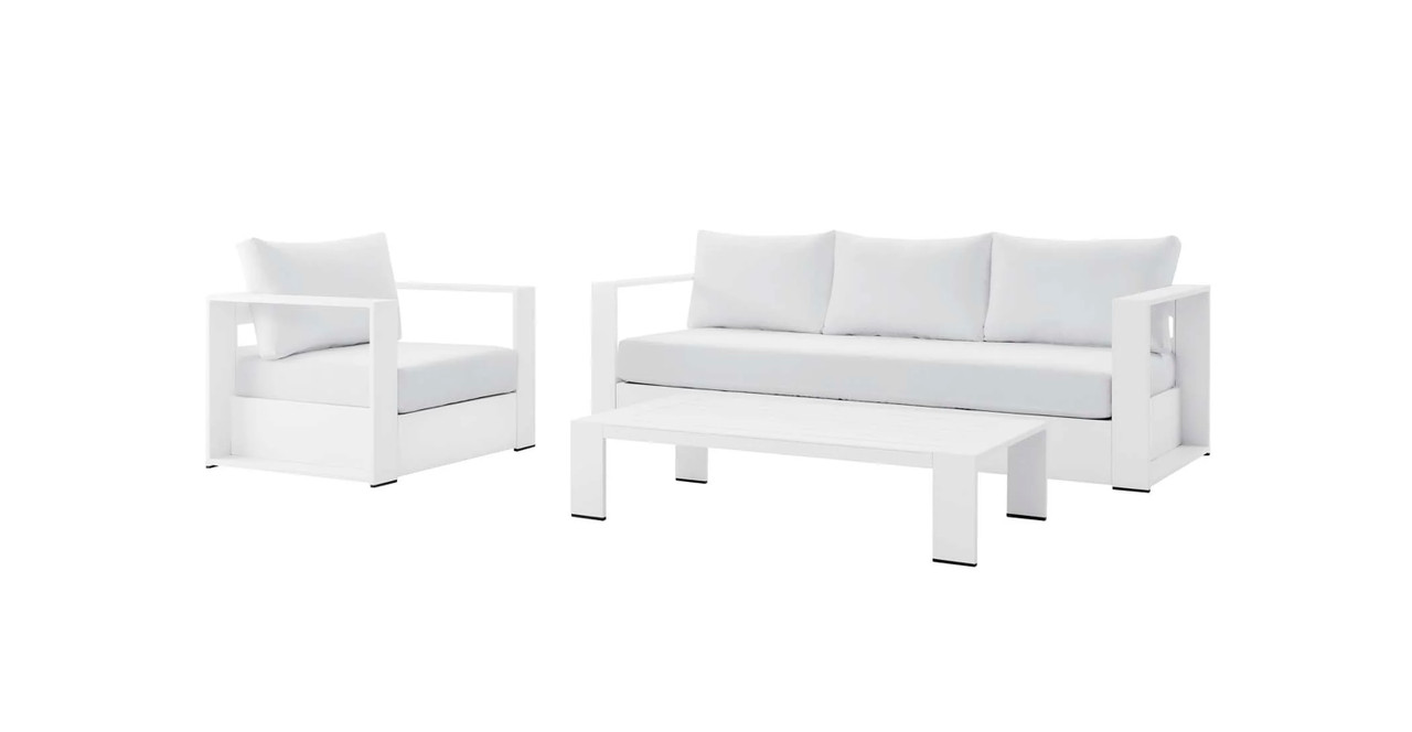 Marbella Outdoor Patio Set -  Fabric White White