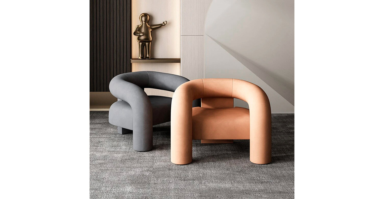 Nova Barrel Upholstered Armchair -  White